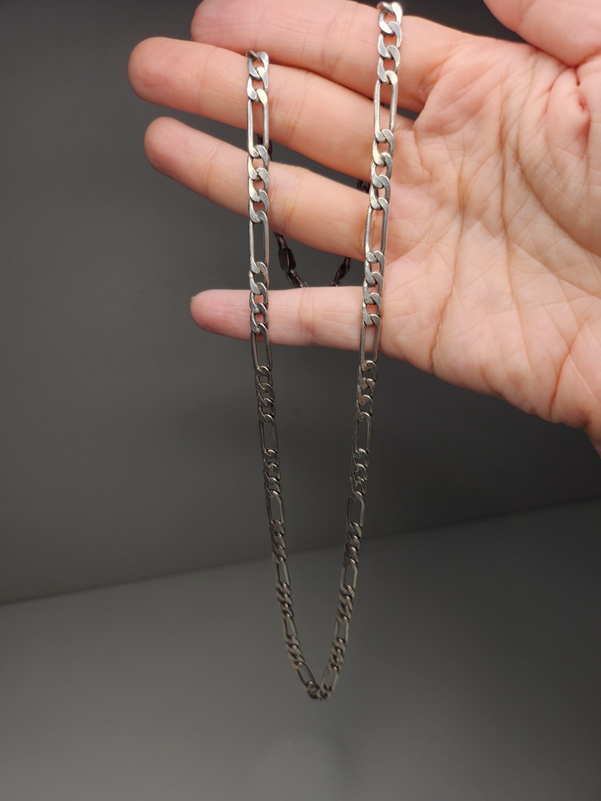 Sterling Silver 925 24” Figaro Chain Necklace 1 Oz