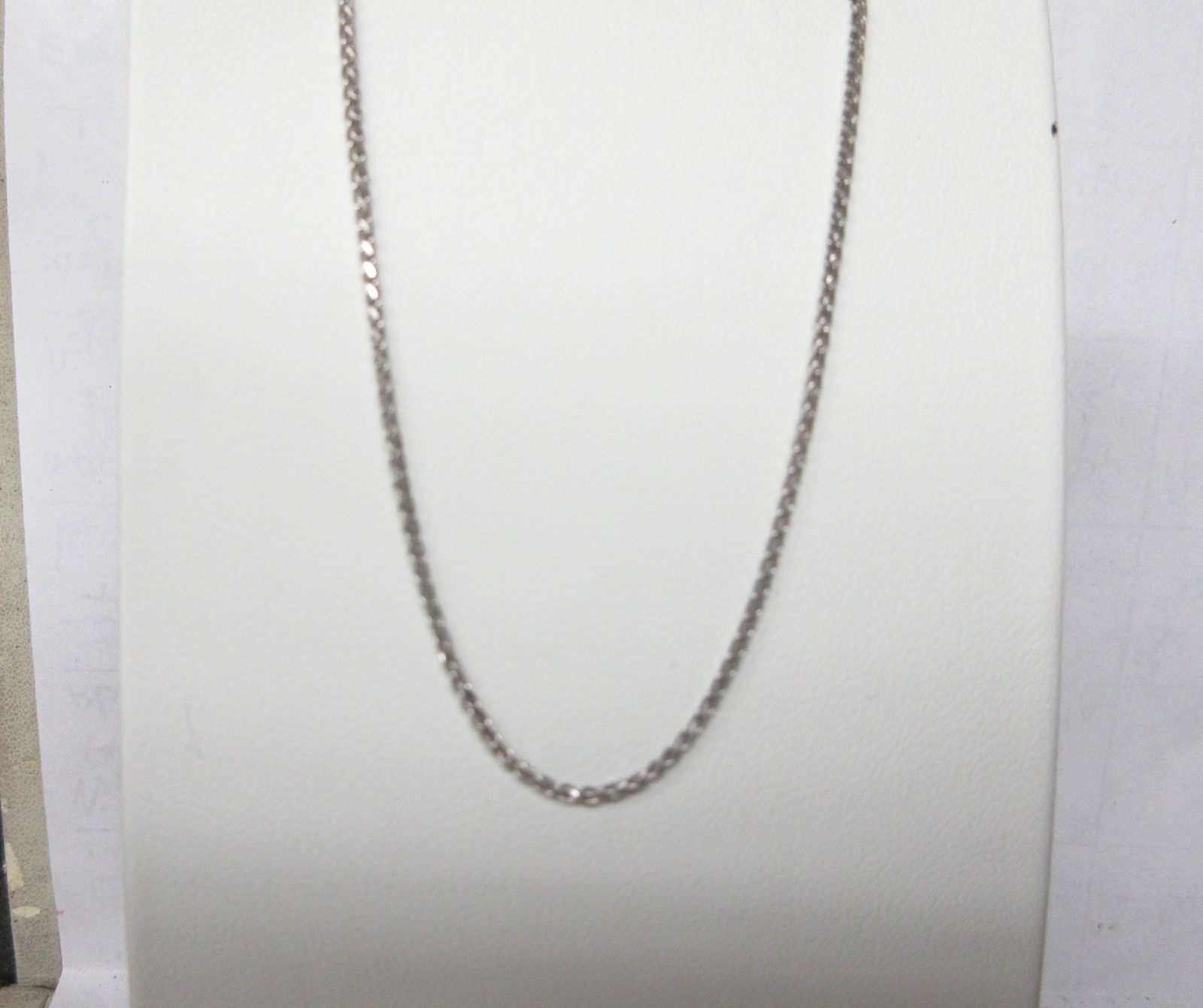 14K SOLID WHITE GOLD 20″ DIAMOND CUT WHEAT SPIGA 1.1mm NECKLACE CHAIN 3 GRAMS