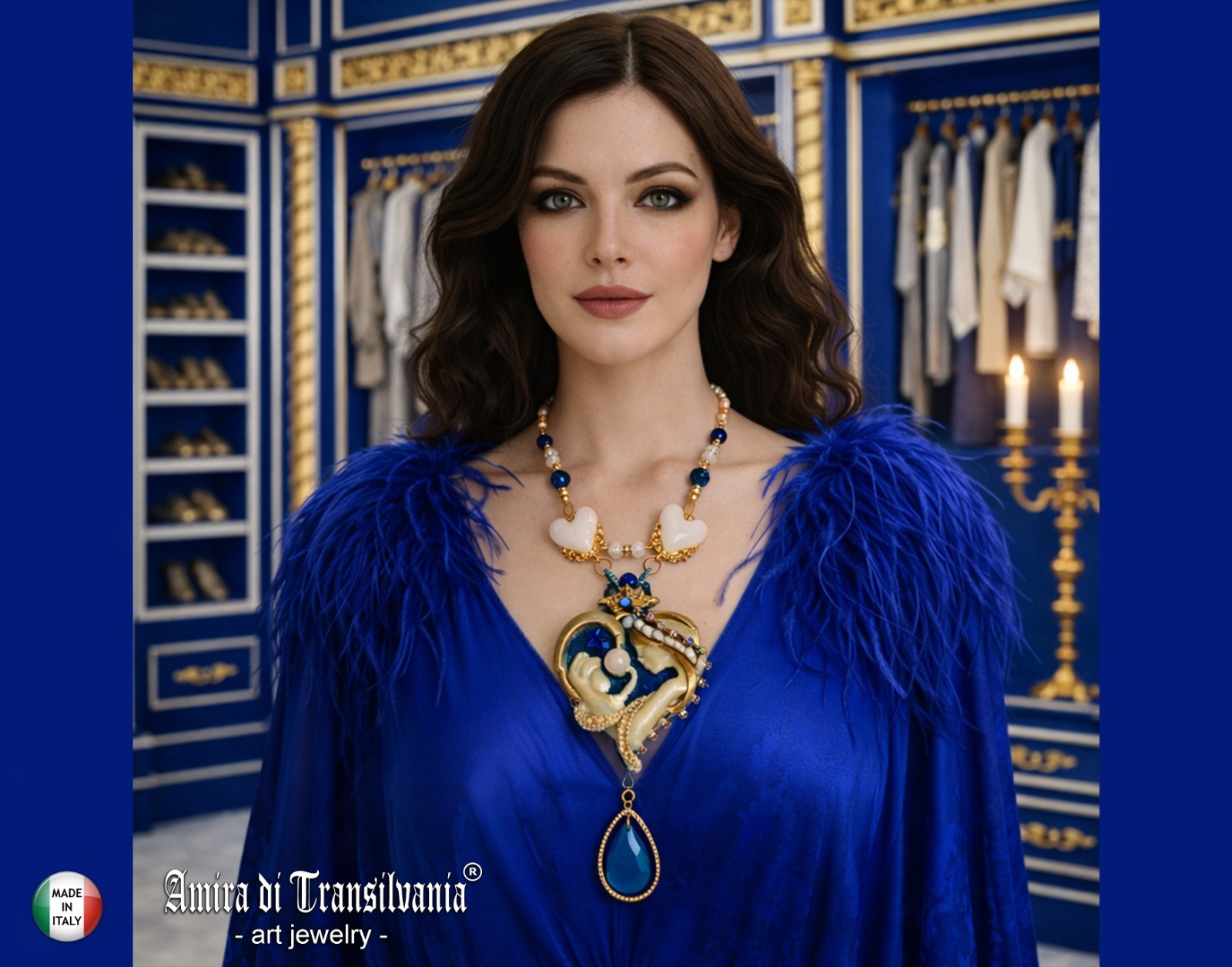 Luxury Fine Jewelry Statement Necklace Pendant Charm Belle Epoque Maternity Bib