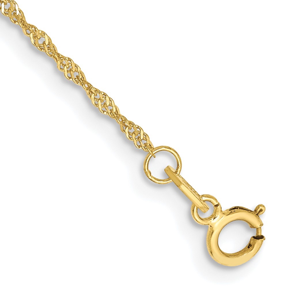 10K Yellow Gold 1-2mm Singapore Chain Necklace 7-30 Inch Mens Womens