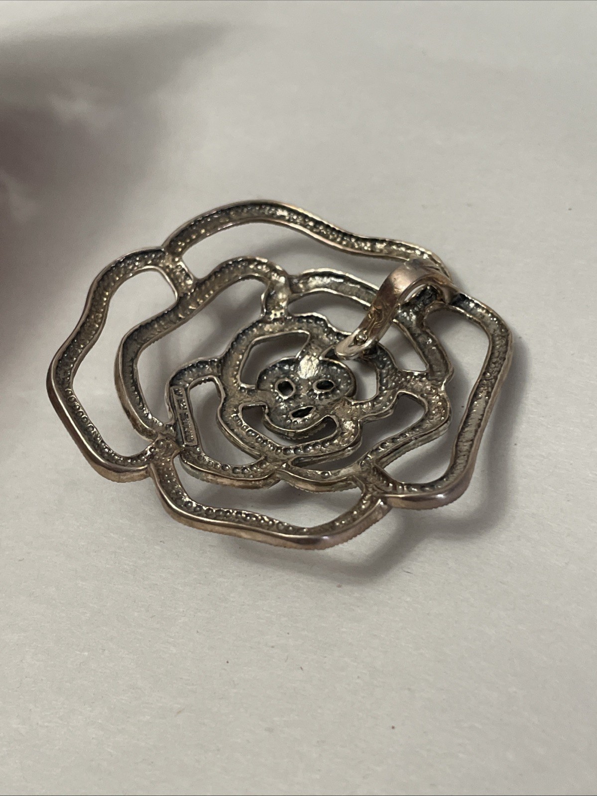 Sterling Silver Marcasite Flower Pendant