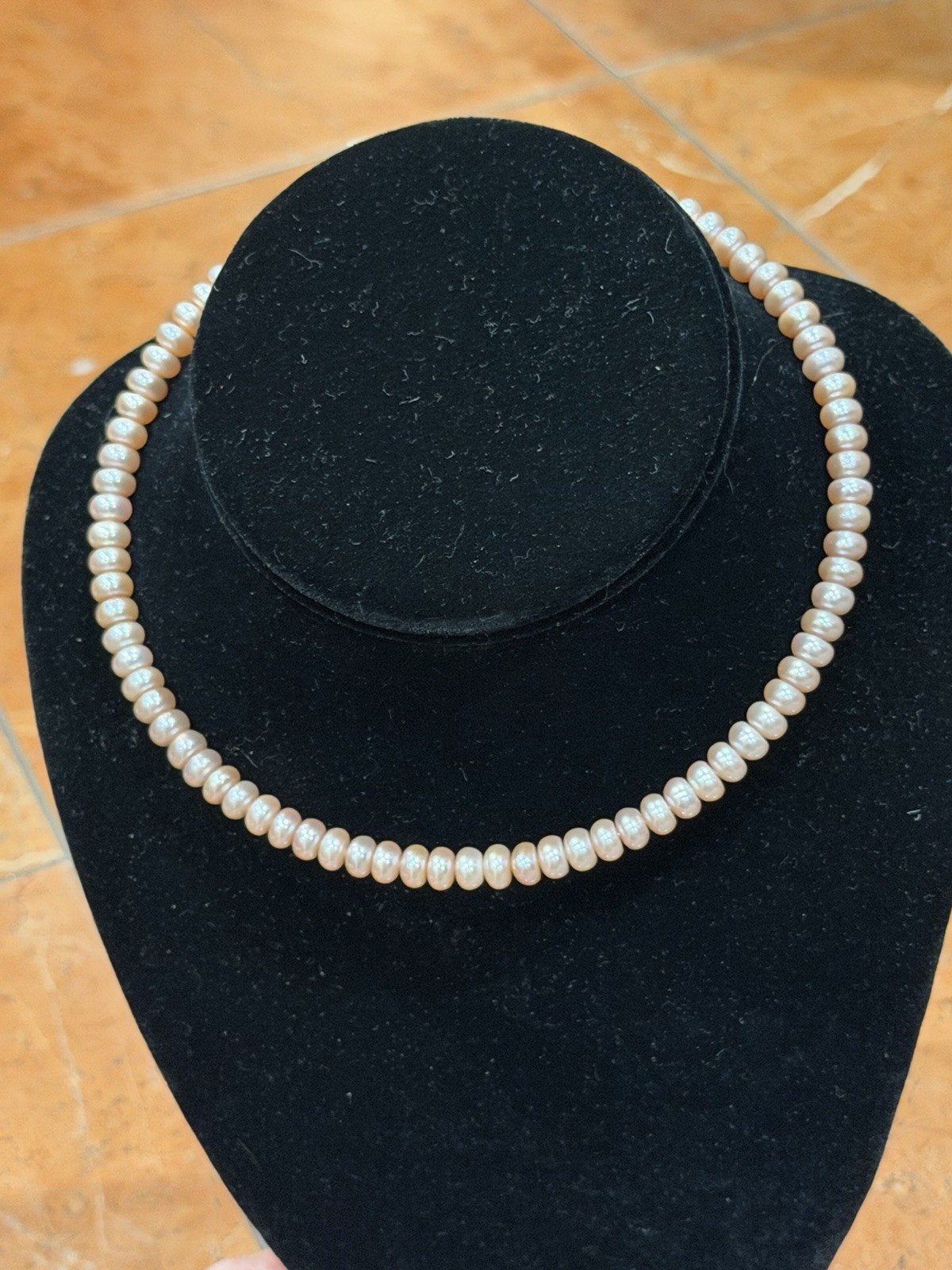 HONORA BUTTON PEARL COIL PINK CHOKER NECKLACE RONDELLE SHAPE O/S NEW NWT