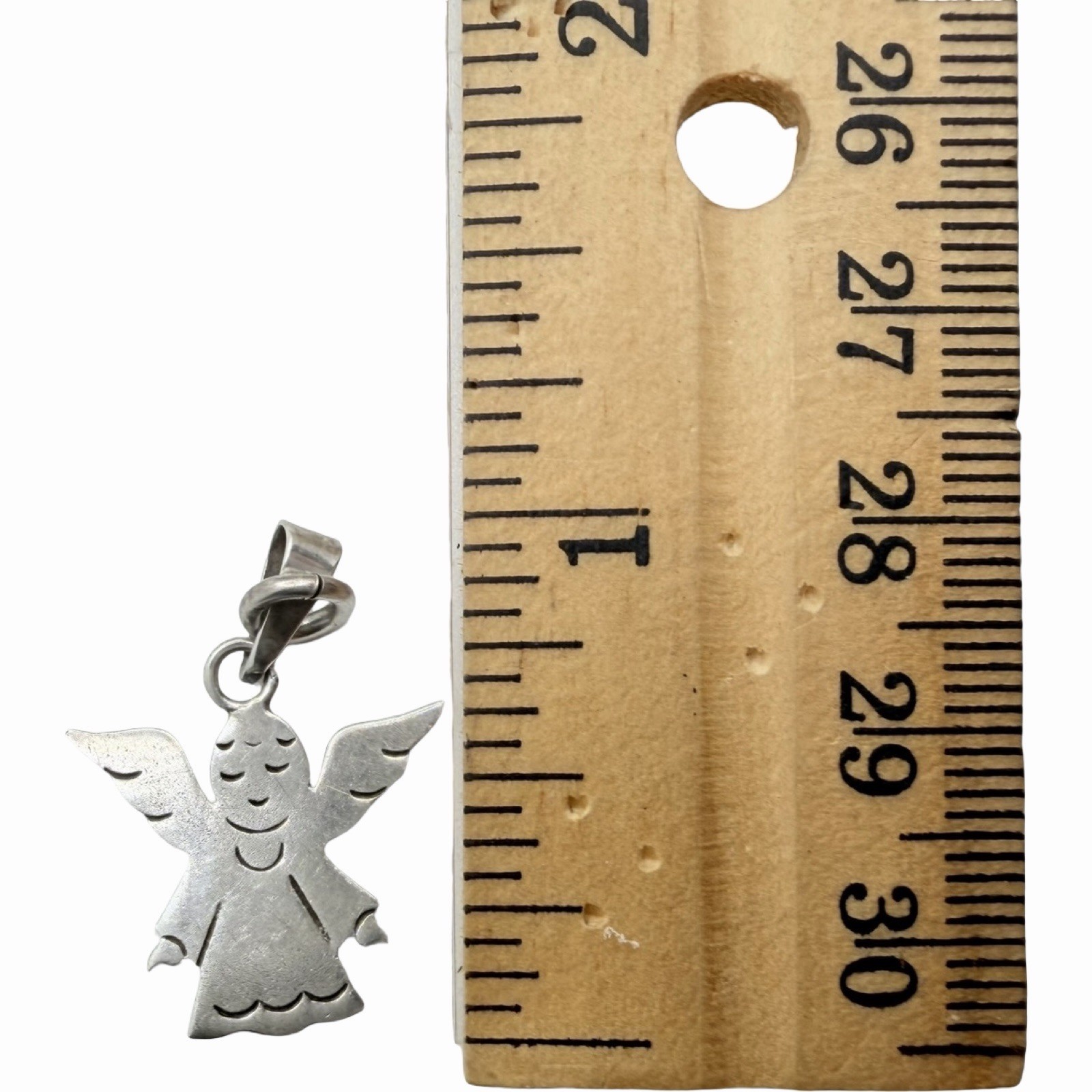Artisan 925 Sterling Silver Angel Pendant Handcrafted Guardian Angel Charm