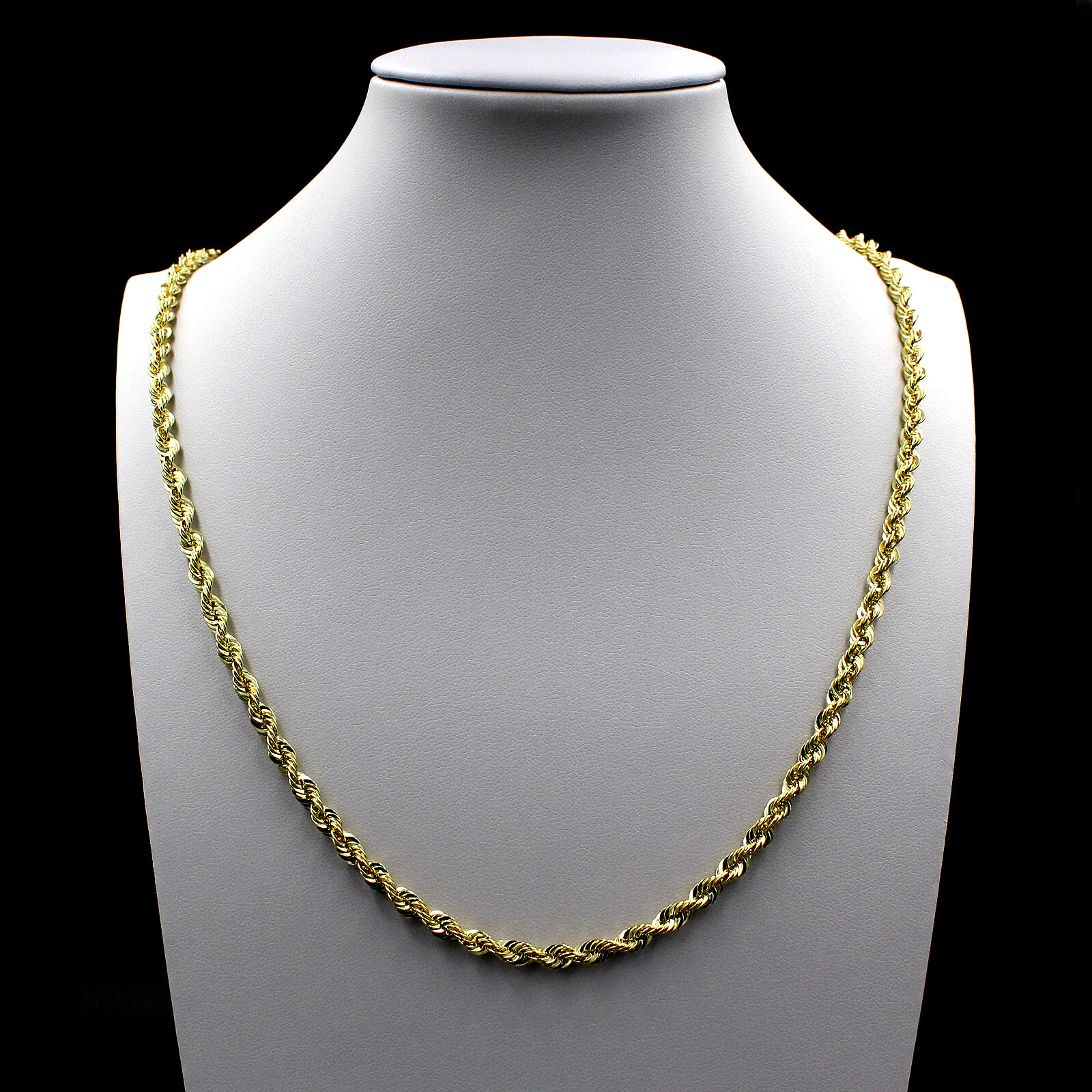 10K Yellow Gold 2mm-6mm Diamond Cut Rope Chain Necklace or Bracelet 16″ – 30″