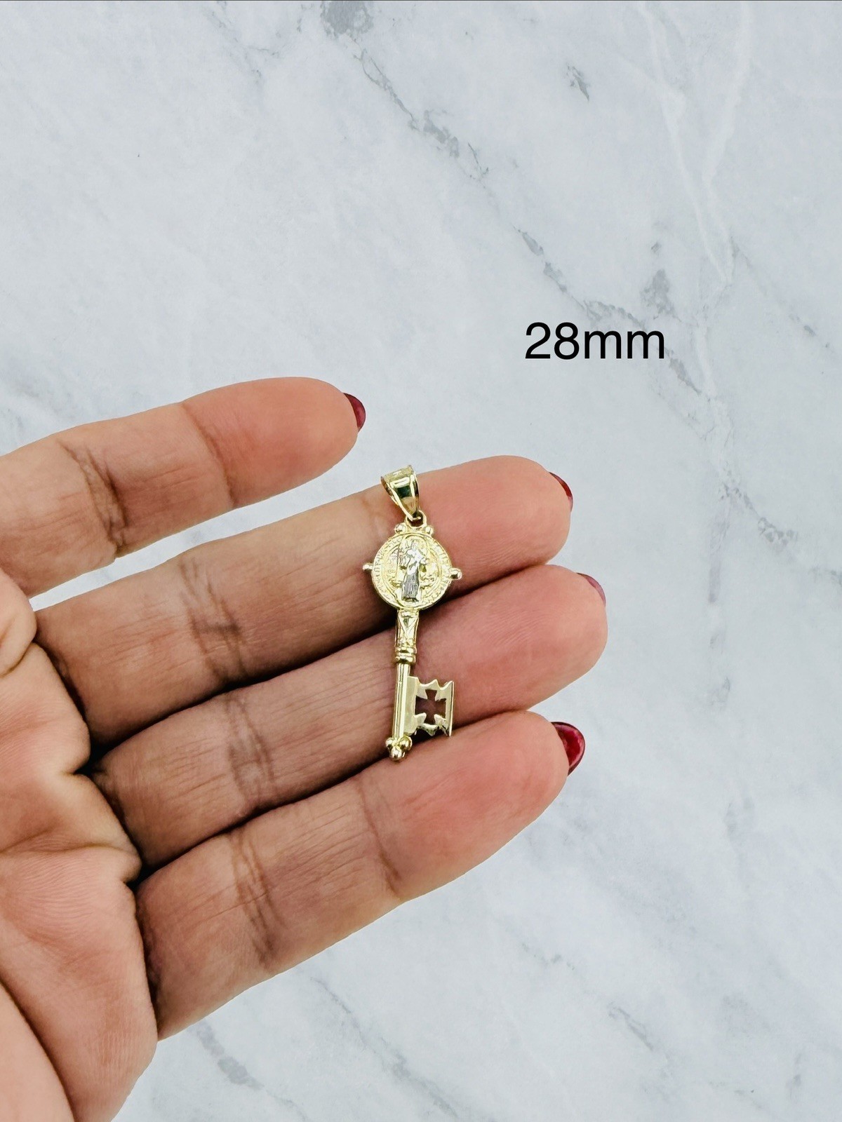 10k gold pendant San Benito Pendant St Benedict medallion – Medalla en oro