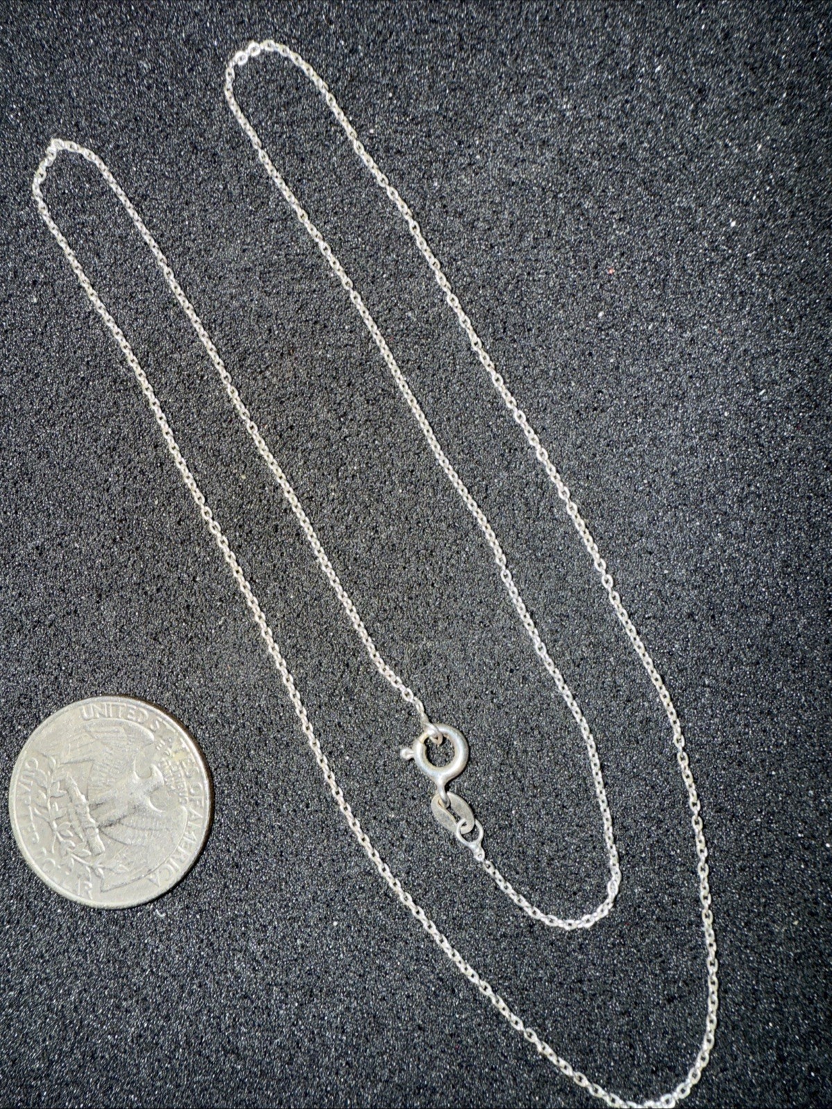 Dainty Small Linked Sterling Silver Chain 20” Marked 925, F.N.A., Italy 1.644g.