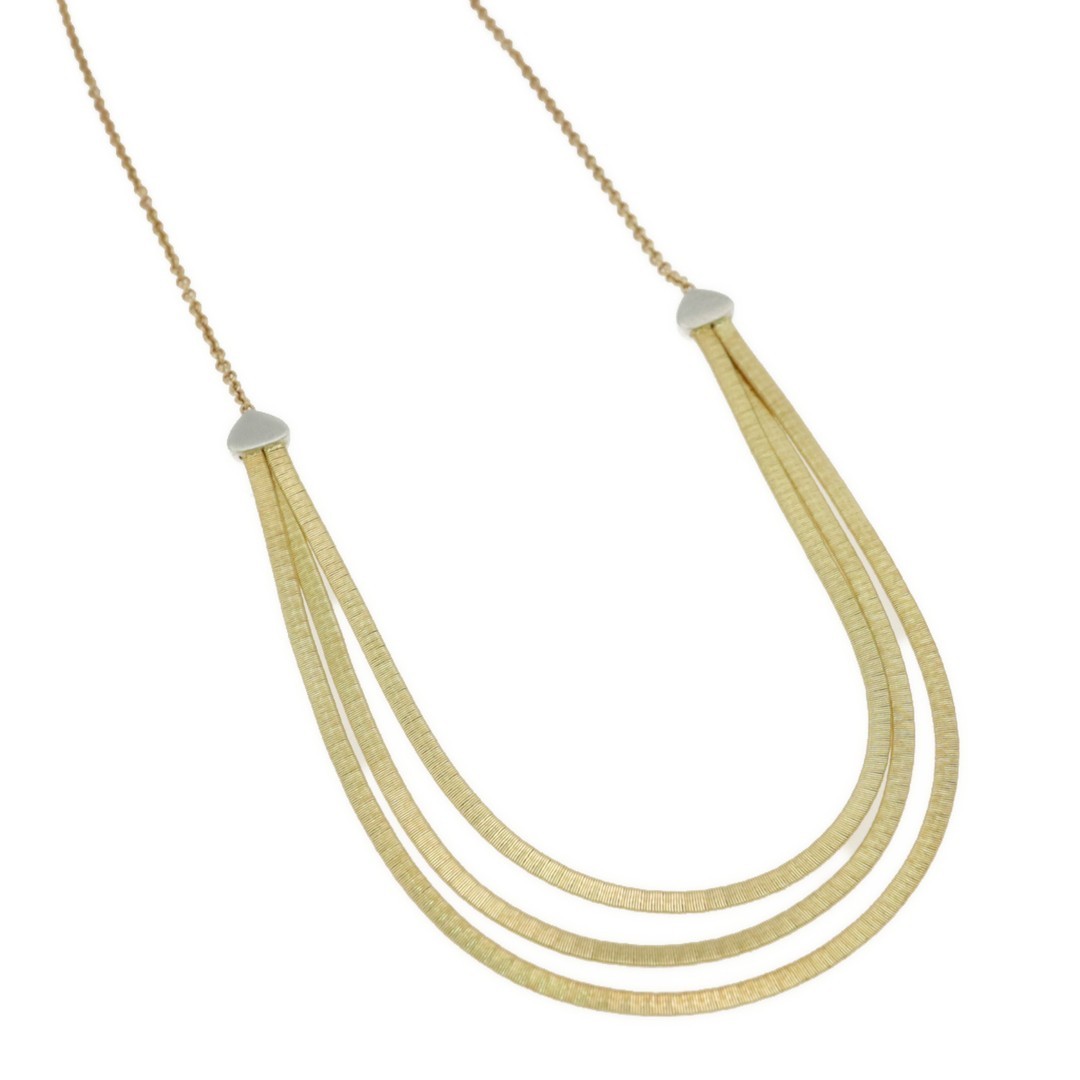 MARCO BICEGO Yellow Gold 18K & Diamond Necklace Total Length 17.3 in With Case