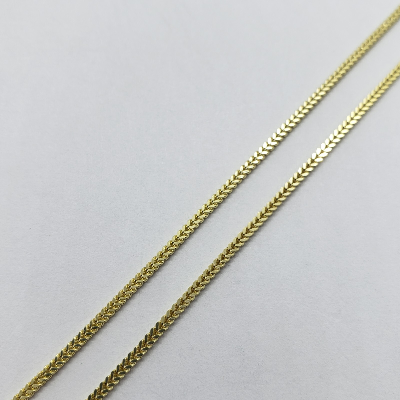 10K Hollow Yellow Gold Franco Box Link Chain Necklace Men Women 1.5mm 16-30″
