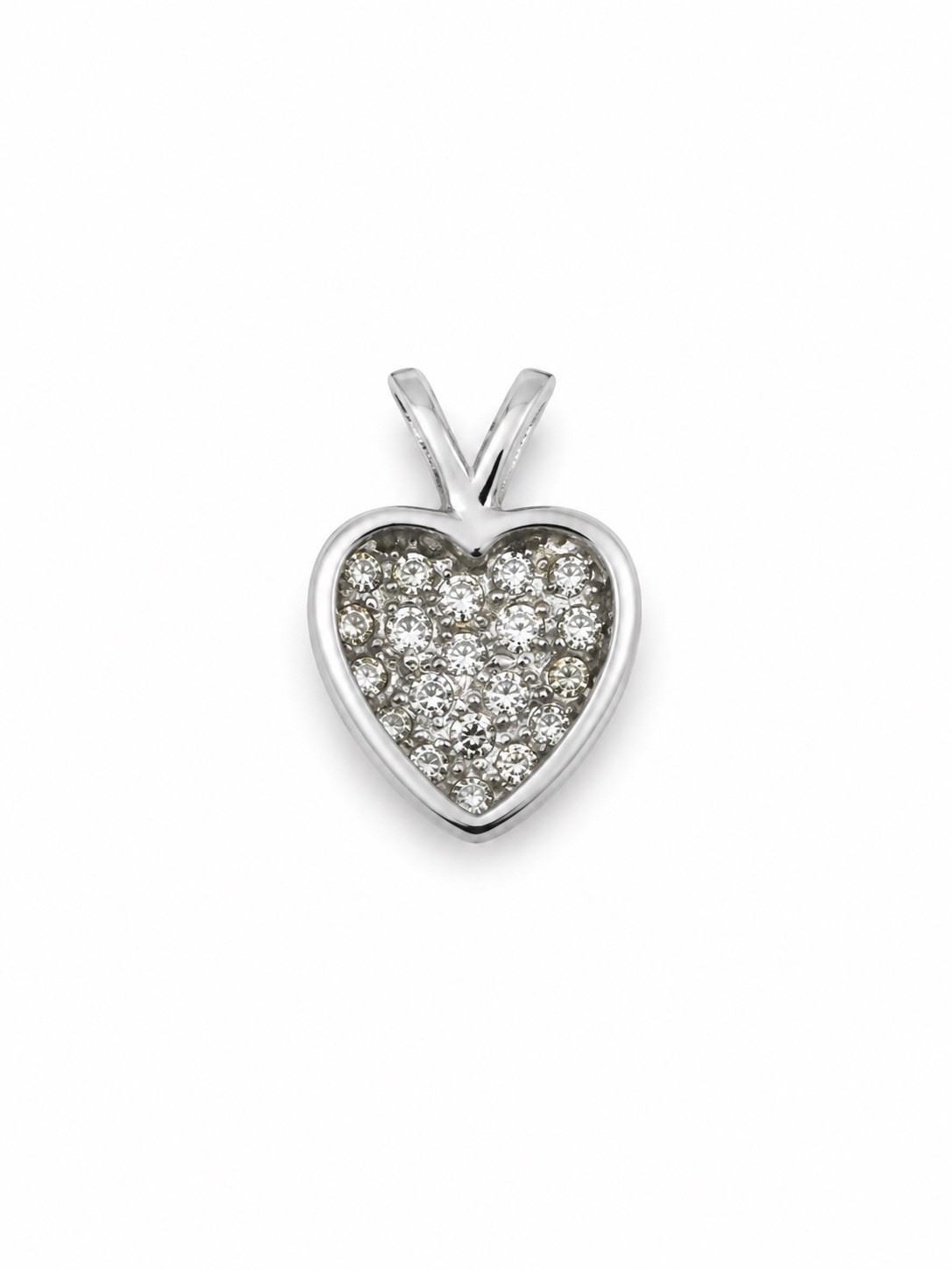 Lovely Pave Diamond Heart 14 Kt Gold