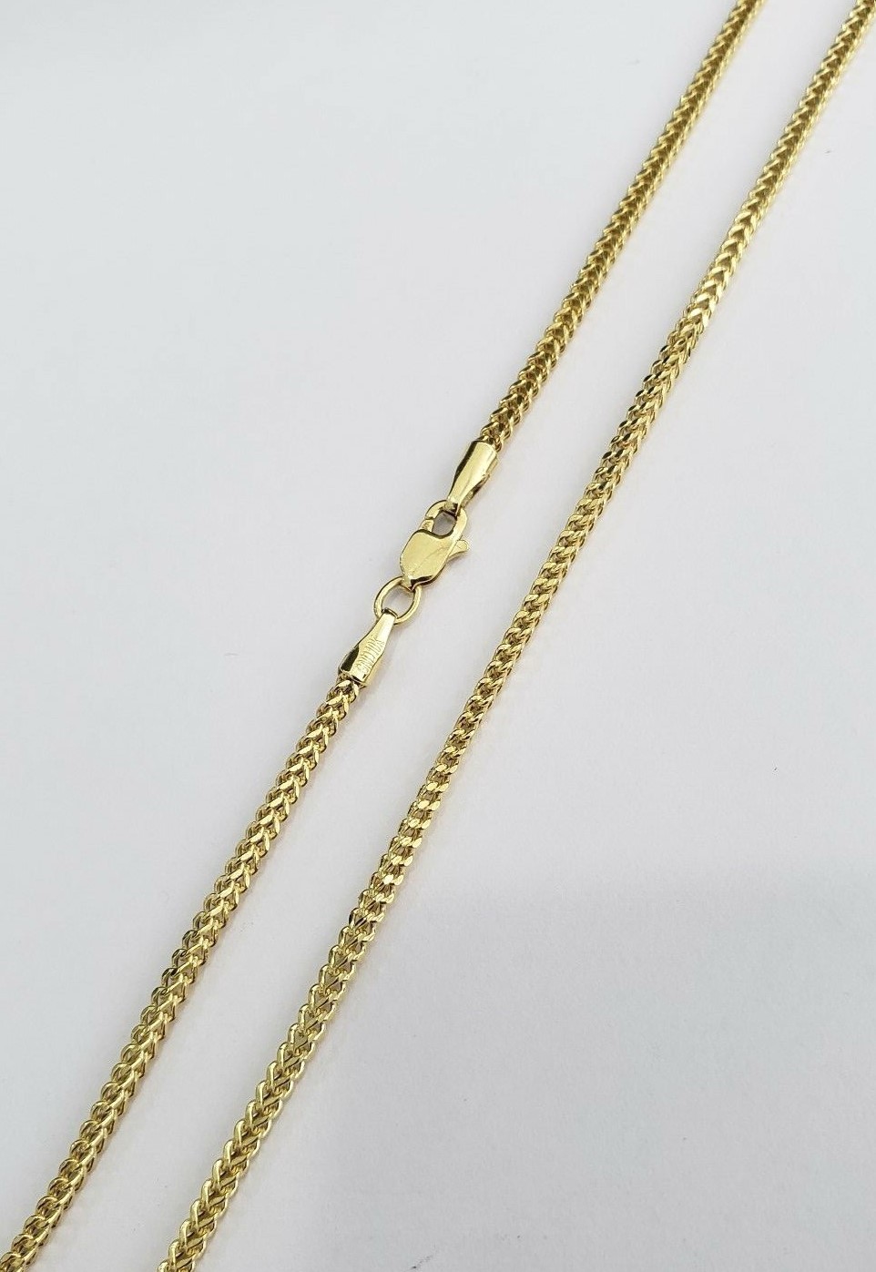 10K Yellow Gold Franco Box Chain Link 2mm Thin Necklace 20 Inches Unisex