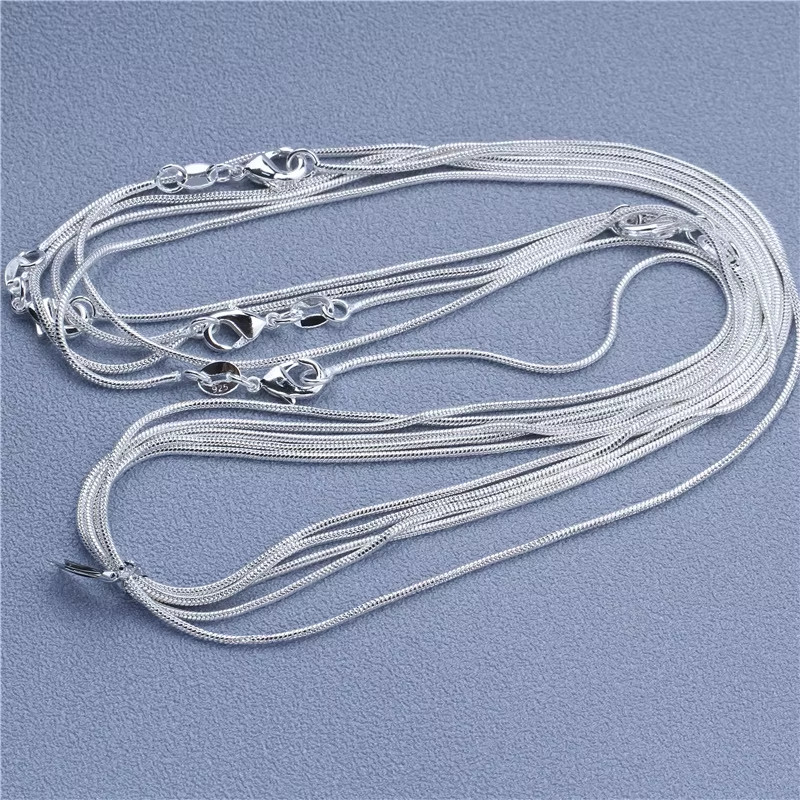 1pcs 925 Sterling Silver 16-30″ Rolo Bead Figaro Chain Necklace 9 Design Jewelry