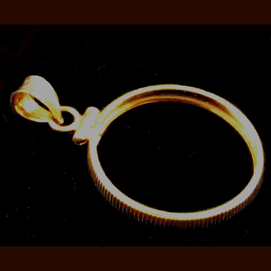 Coin Bezel Mount Sacagawea Dollar Reeded Edge 14K Gold Filled Soldered Bail New