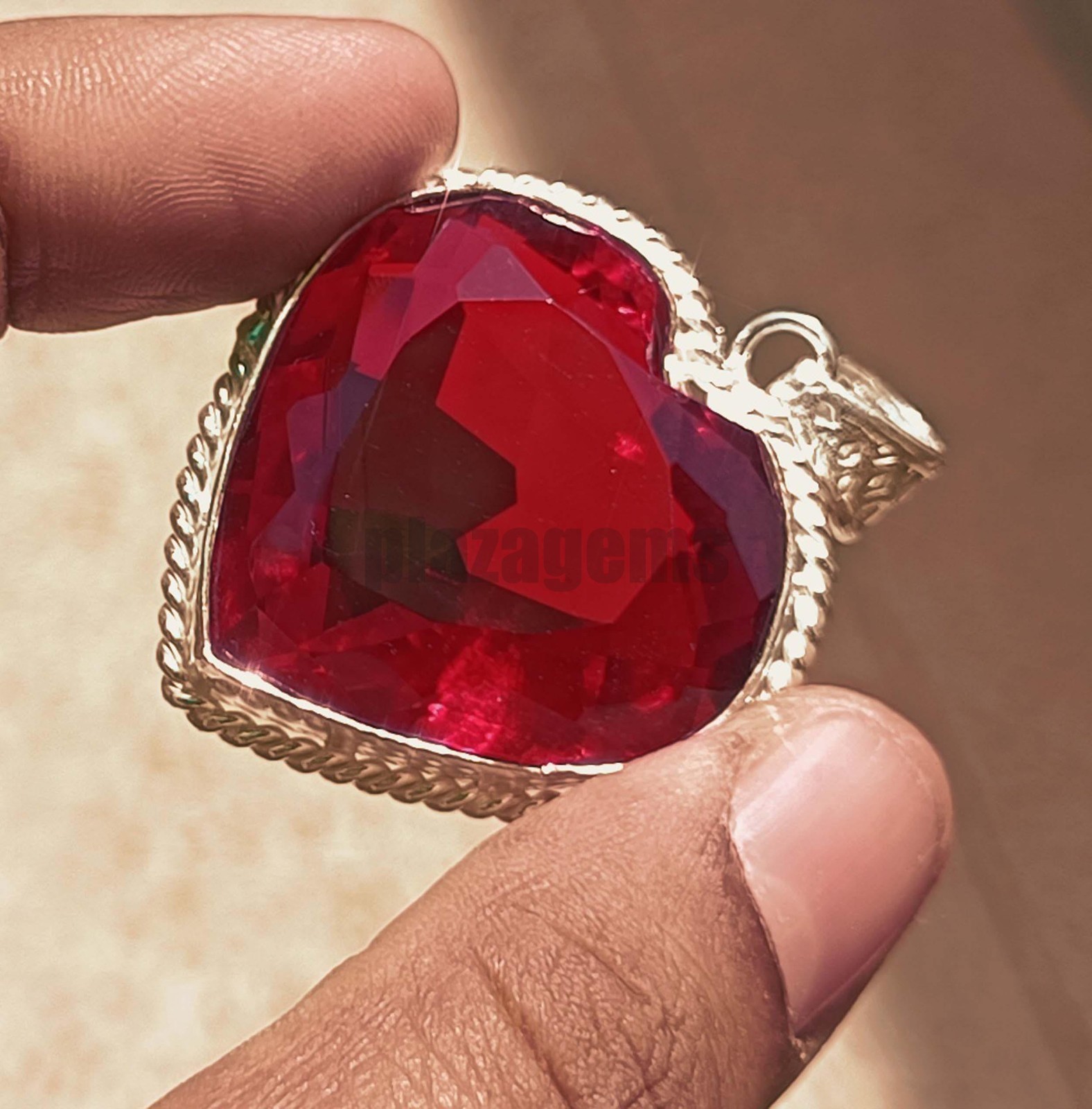 110 Ct Natural Blood Red Mozambique Ruby Pendant Flawless CERTIFIED