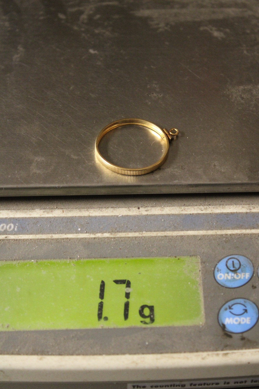 14K BEZEL FOR MEXICO 20 PESO GOLD COIN. SCREW TOP / REEDED EDGE. N.O.S.!
