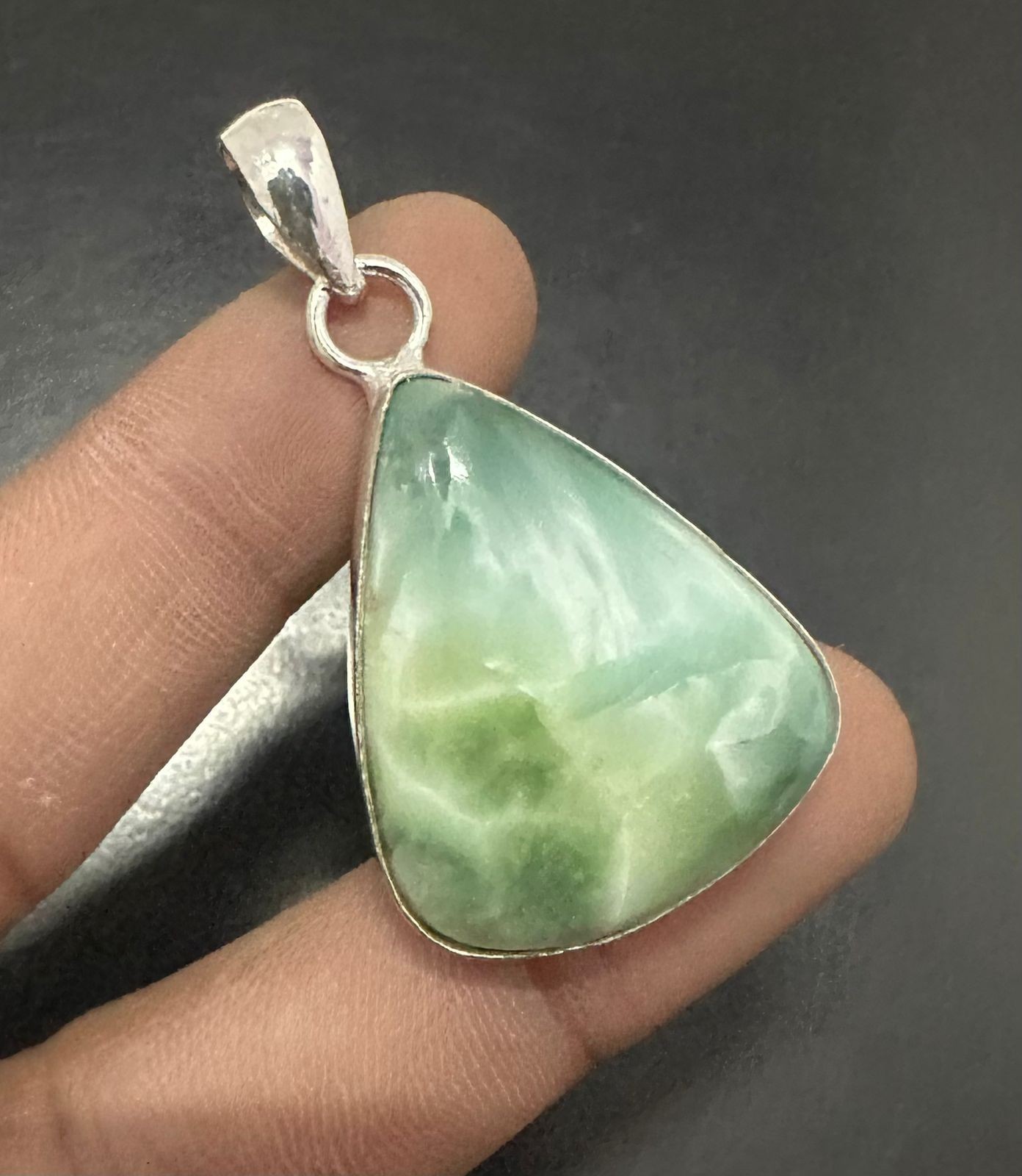 Larimar Gemstone 925 Sterling Silver Handmade Pendant Jewelry Gift For Love