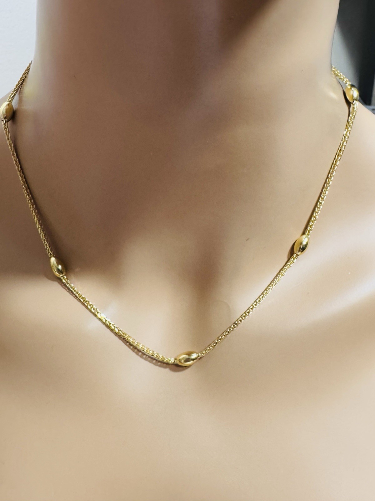 18K 750 Fine Genuine Gold Oval Chain Necklace 17.6”/18” Long 6.6g 2.2mm