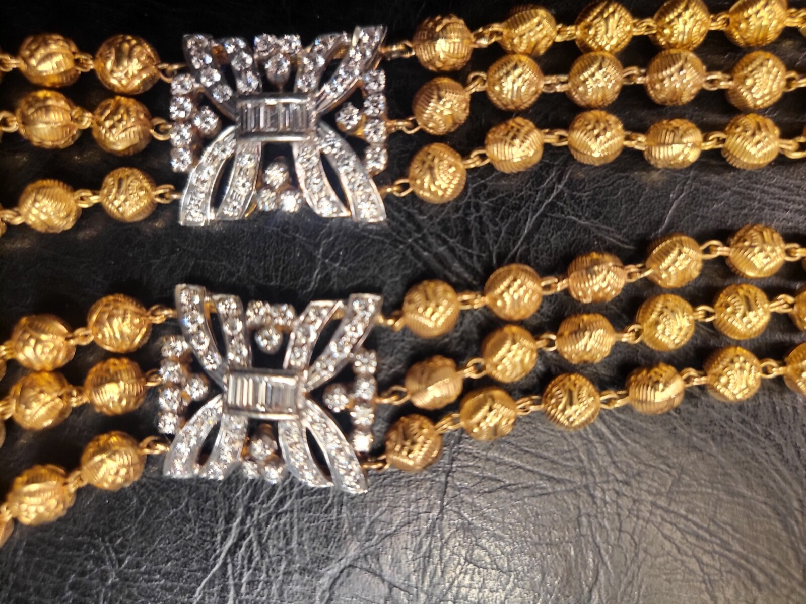 18K Gold Multi-strand Diamond Necklace/Diamonds 3.84 Carats/Weight 96.4 grams