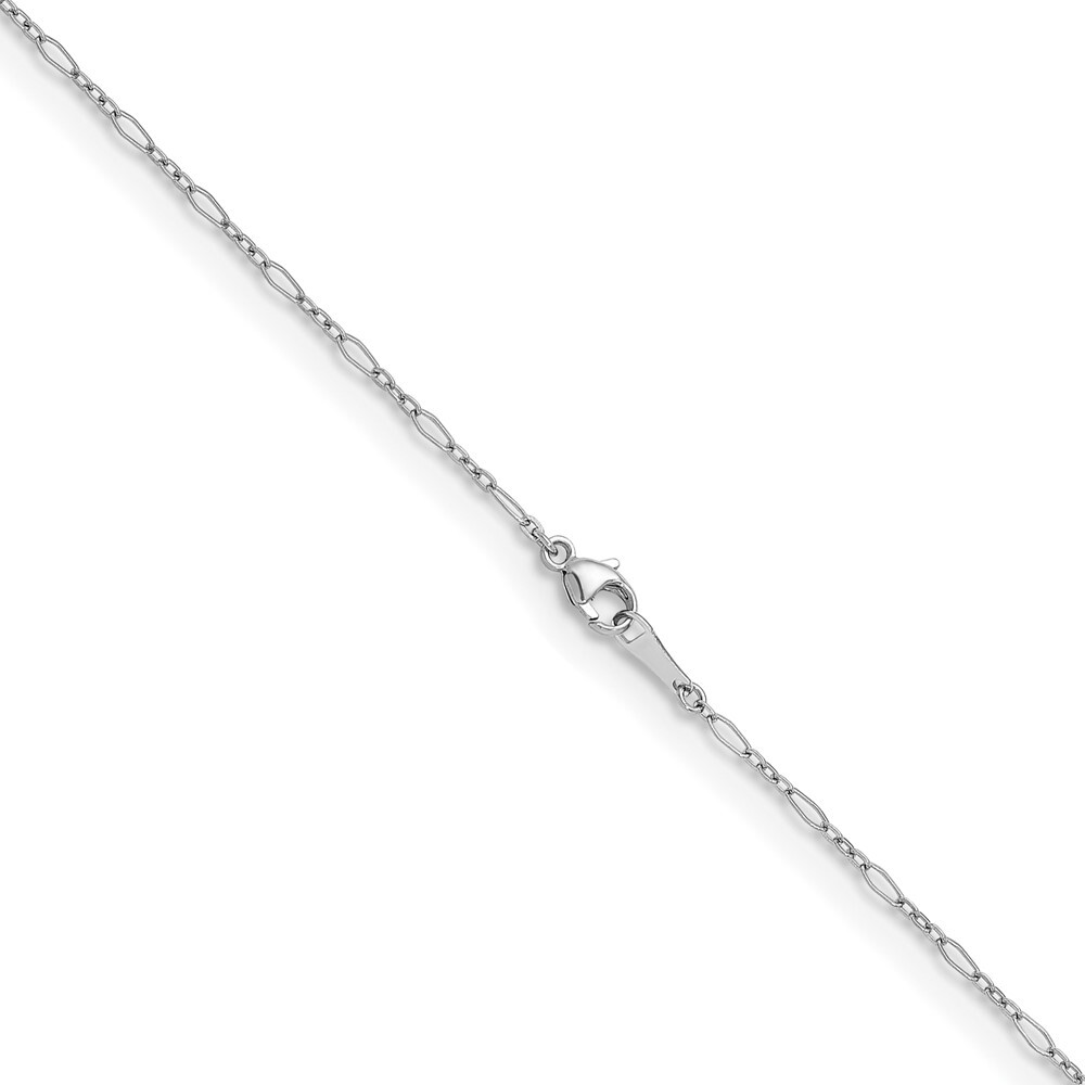 Platinum Polished & Diamond-cut 2.4mm Solid Oval Link Chain Necklace 16″- 3.29g