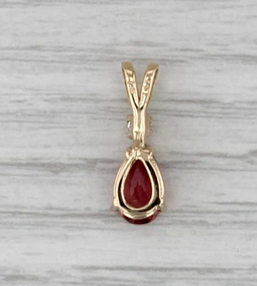 0.78 Ctw Natural Pink Tourmaline & Diamond Teardrop Pendant In 14k Yellow Gold
