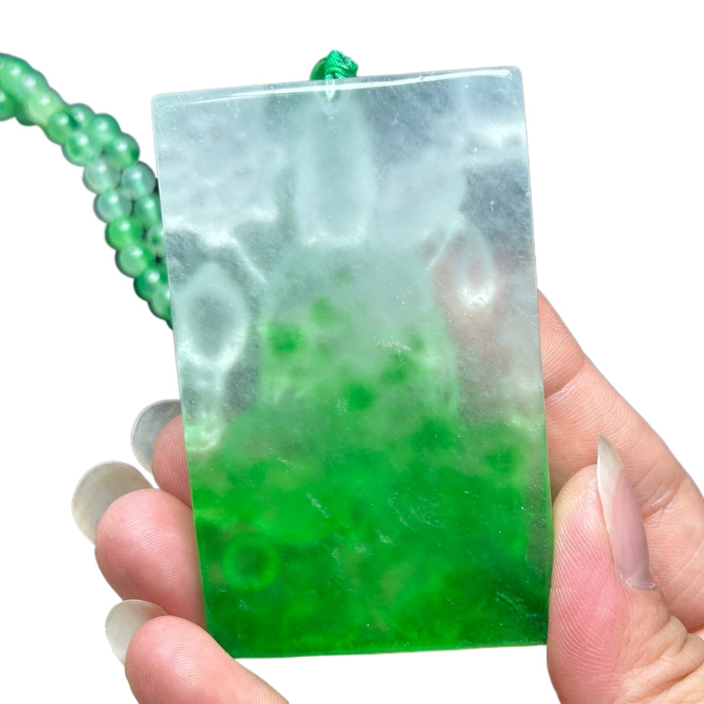 Certified Natural Ice Green Burmese Jadeite Carved Buddha Pendant Necklace