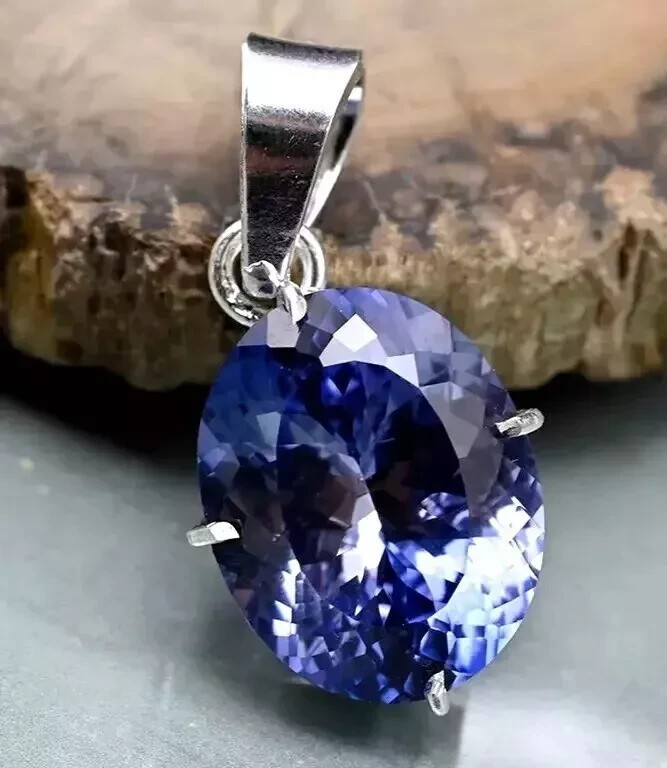 A+ Natural Sapphire Blue Oval Cut 925 Solid Silver 26 Ct+ Pendant Loose Gem