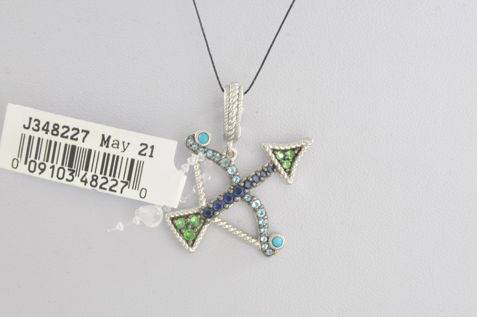 Judith Ripka Sterling Silver Gemstone Sagittarius Zodiac Enhancer