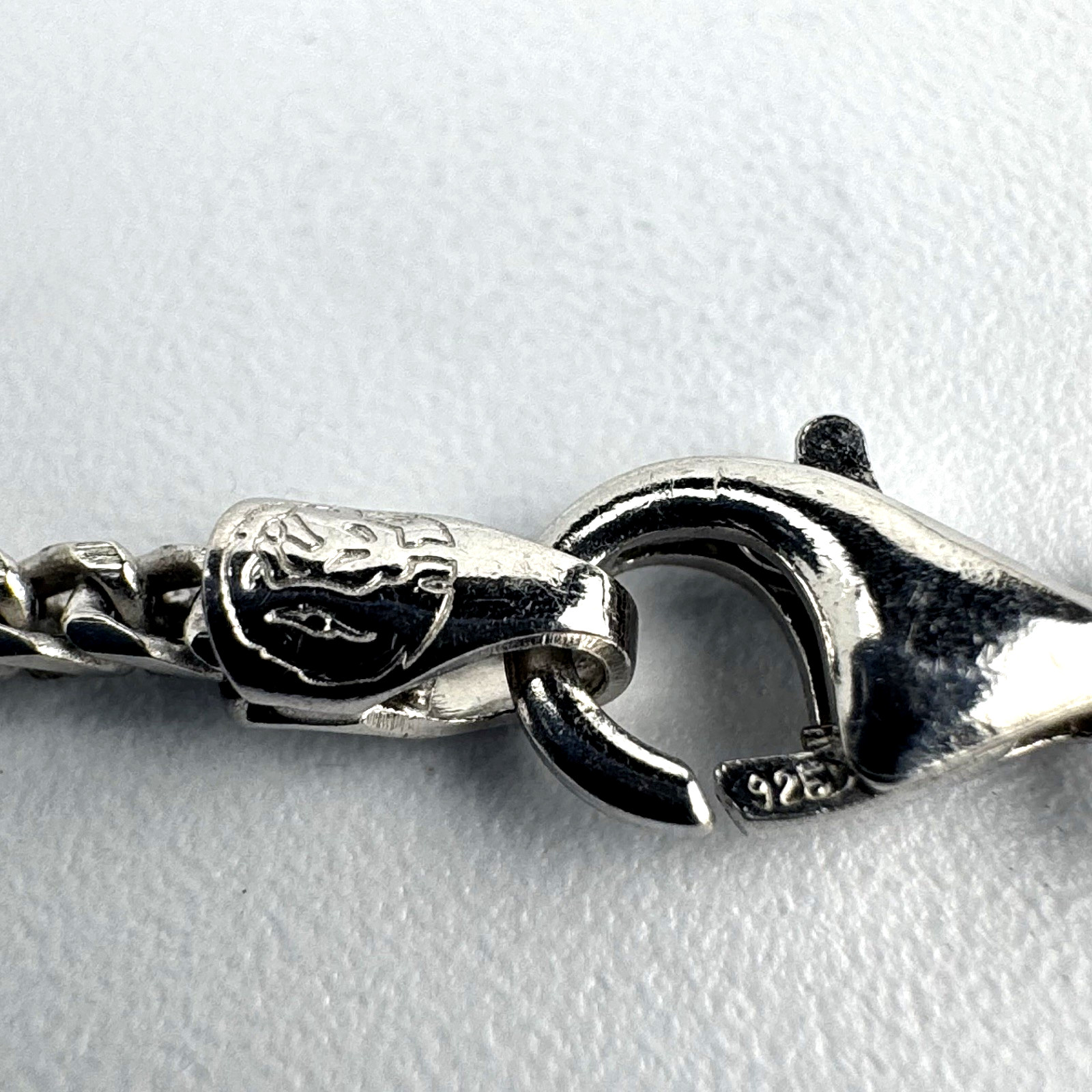 Vintage Italy Sterling Silver 925 Oxidized Spiga Wheat Chain Necklace 21.5″