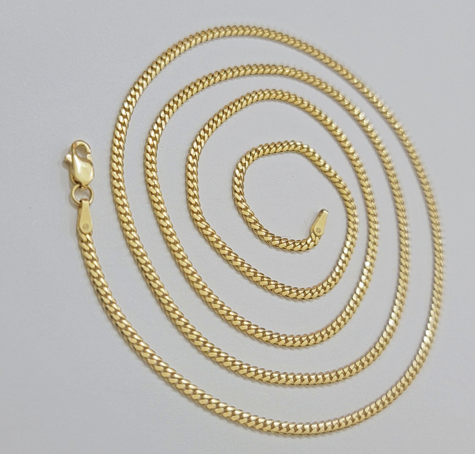 Solid 18k Yellow Gold Necklace Chain Miami Cuban Link 2mm 18″-24 Inch Real 18kt