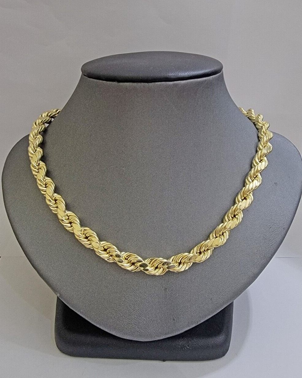 Real 10k Gold Rope Chain Necklace 18-30 Inch 3mm to 10mm Diamond Cut 10KT Yellow