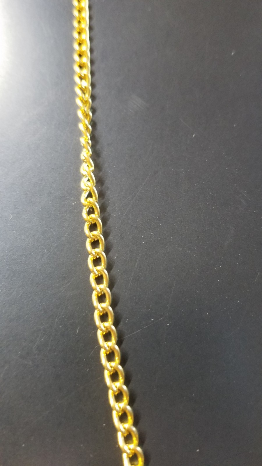 18K GP Cable Chain 18″ Necklace Spring Ring Clasp Gold Plated Jewelry 3389