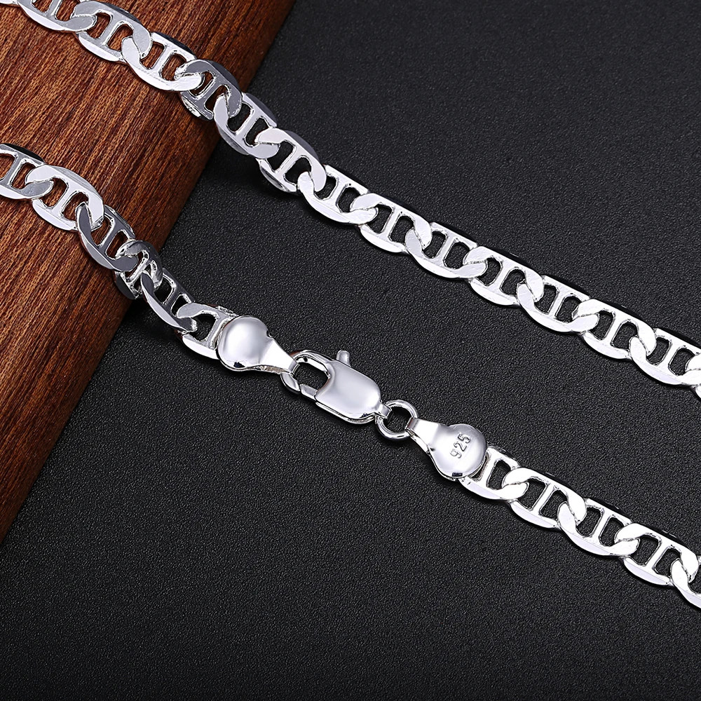 45-60Cm 925 Sterling Silver Necklace Noble Luxury Gorgeous Charm Fashion 6MM Boy