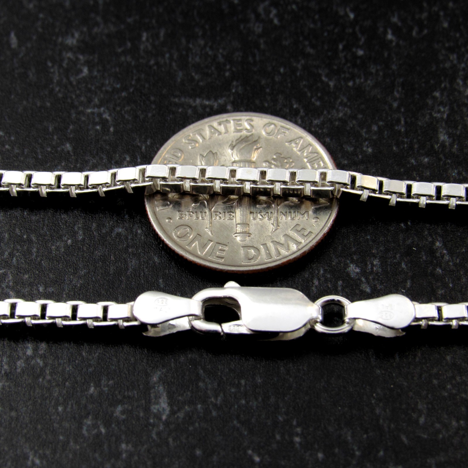 Solid 925 Sterling Silver Italian Square Box Chain Necklace / Bracelet Men Women