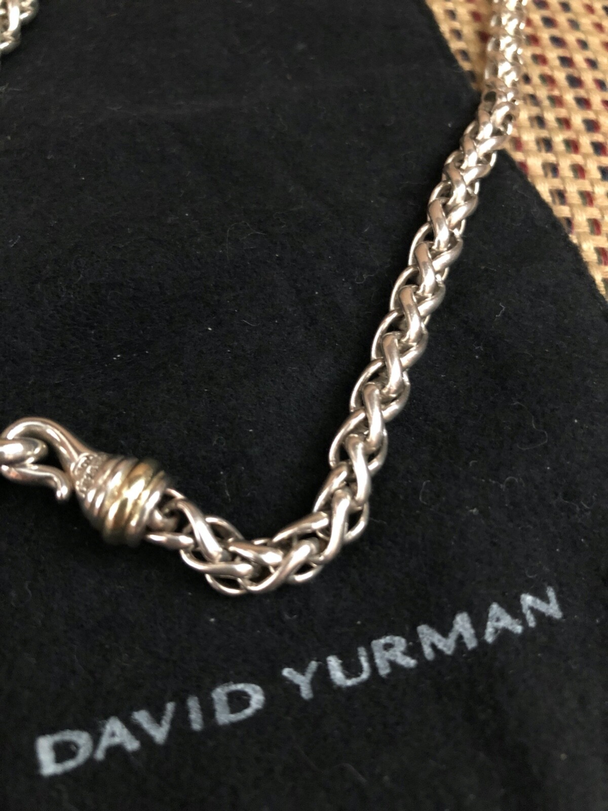 DAVID YURMAN WHEAT CHAIN NECKLACE-14K YELLOW GOLD & STERLING SILVER-6MM-RETIRED!