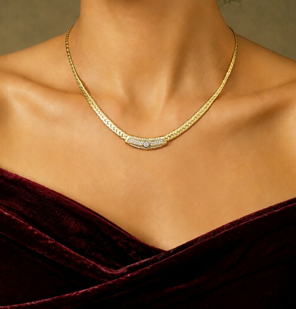 Vintage Solid 14K 585 Yellow Gold Necklace 17” ,21 grams approx, Germany