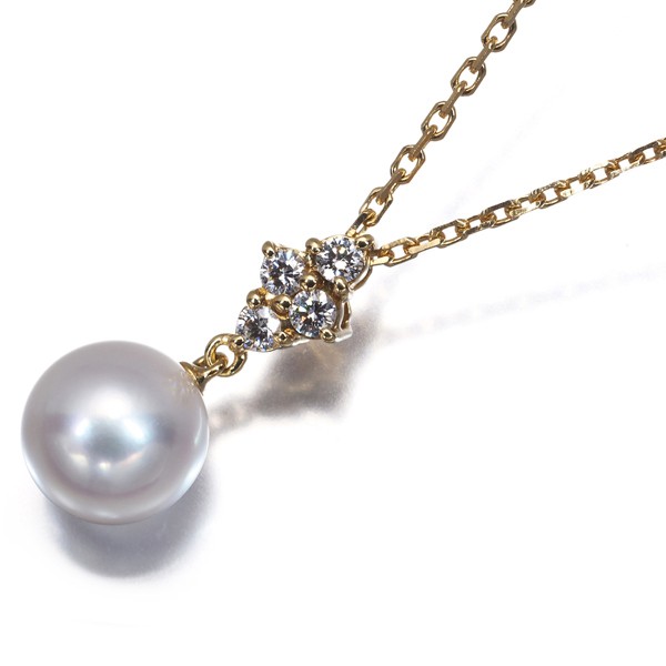 Auth Mikimoto Necklace Akoya Pearl 8.5mm 18K 750 Yellow Gold