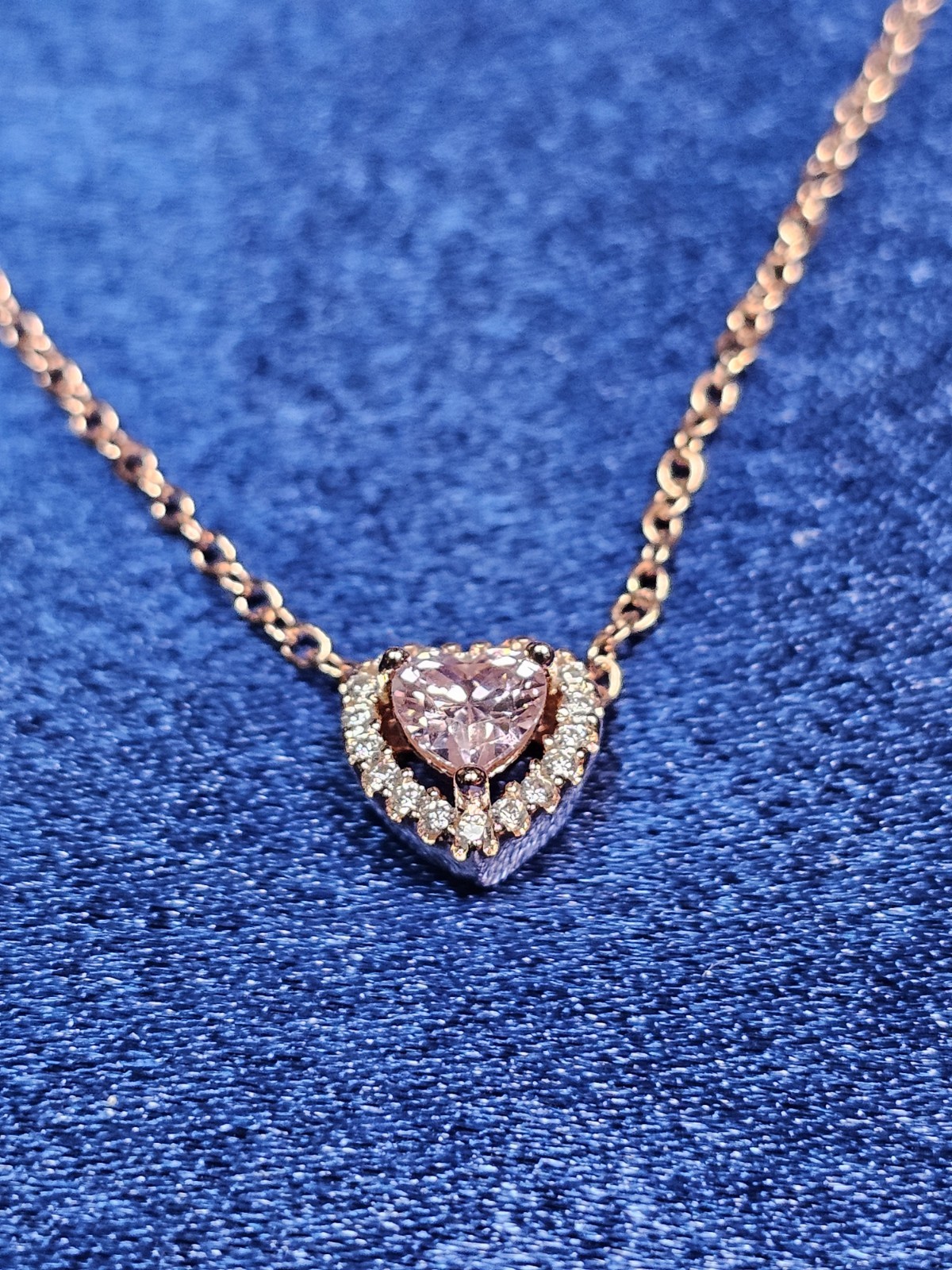 Pandora Rose Gold Sparkling Heart Collier Necklace ALE MET 388425C01