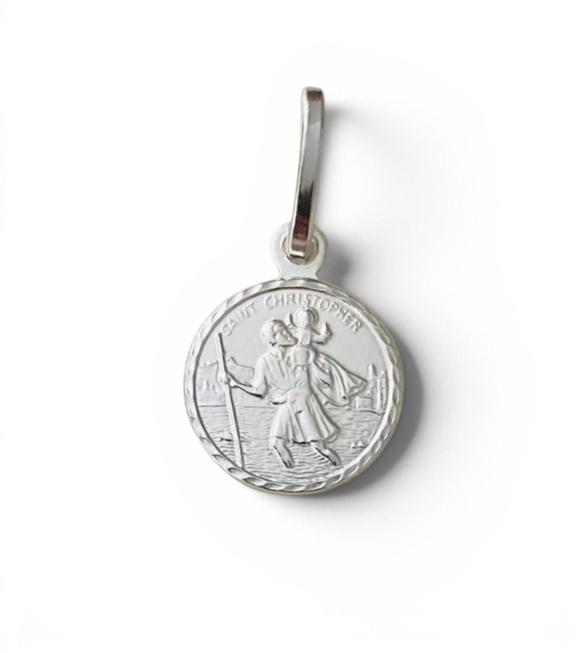 925 Sterling Silver 10mm Saint Christopher San Cristobal Medal Pendant – P165