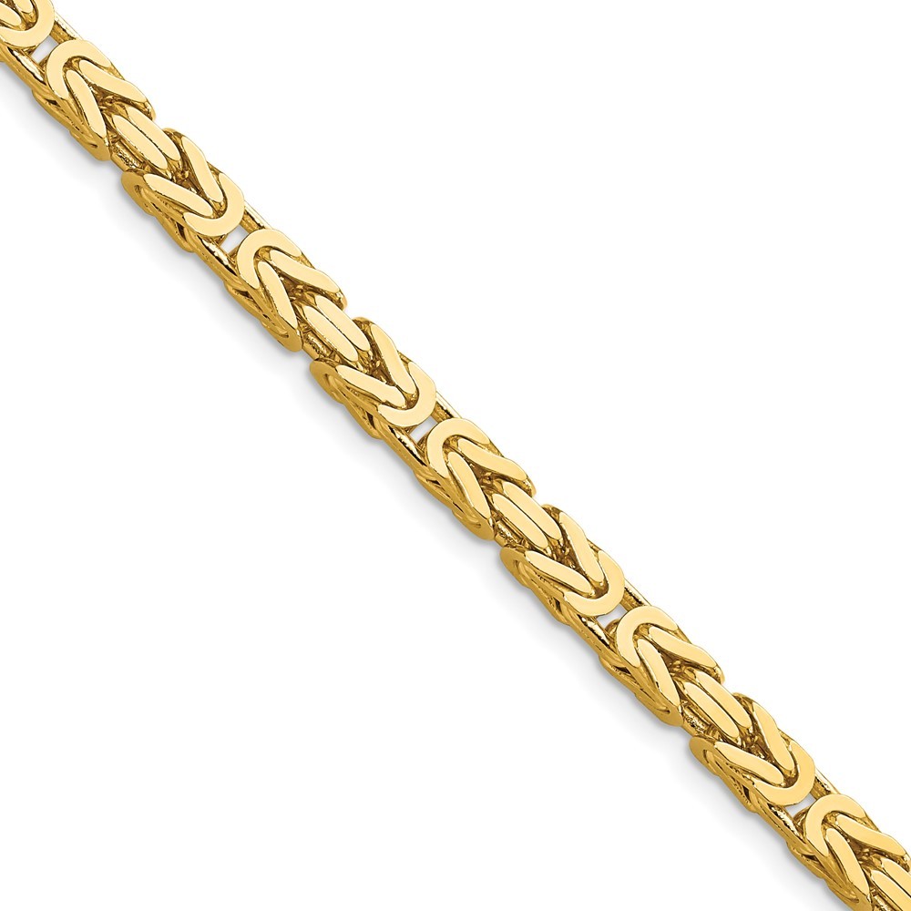 10K Yellow Gold 2-4mm Byzantine Chain Necklace 7-30 Inch Mens Womens
