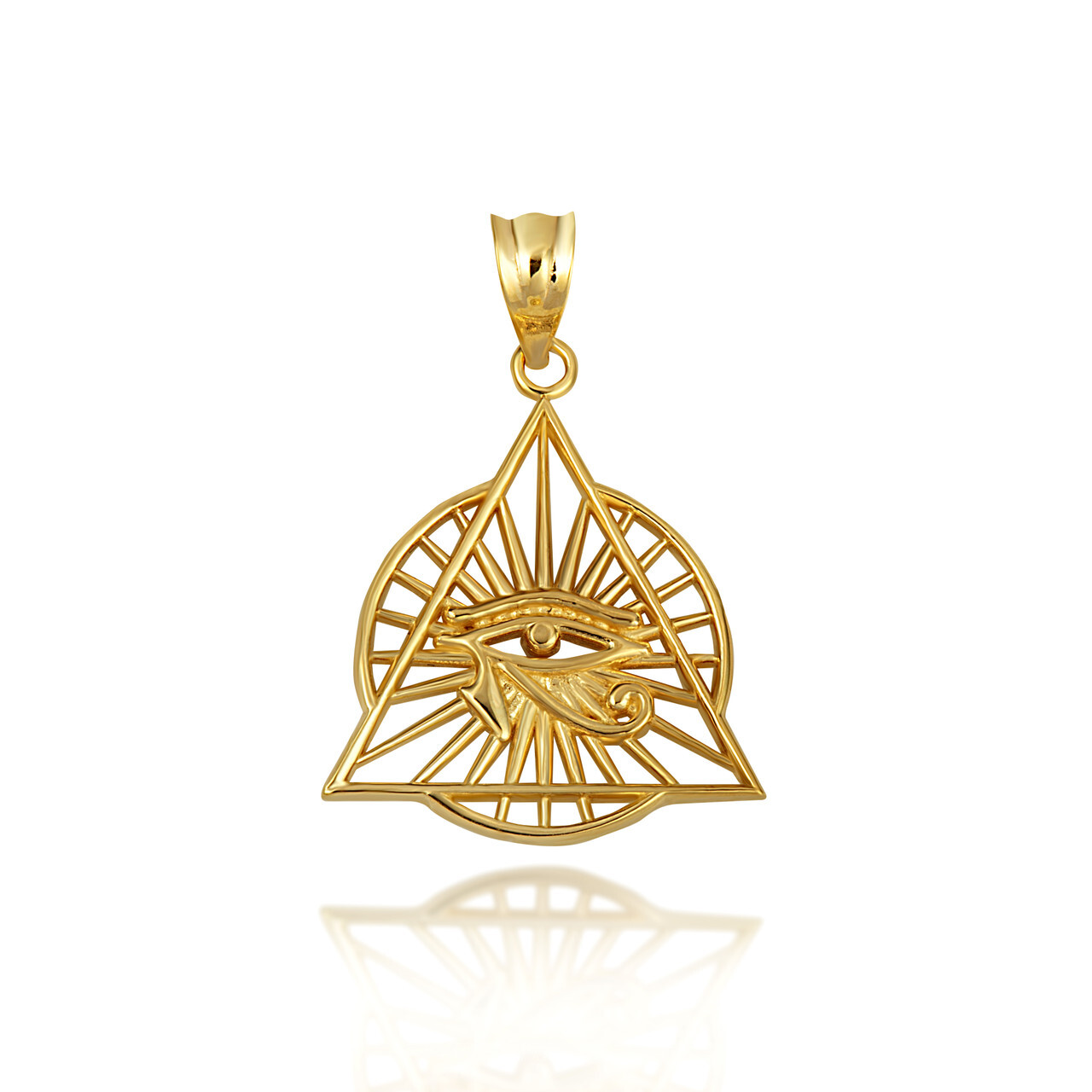 Gold Egyptian Illuminated Eye Of Horus Wedjat Necklace(Yellow/Rose/White)