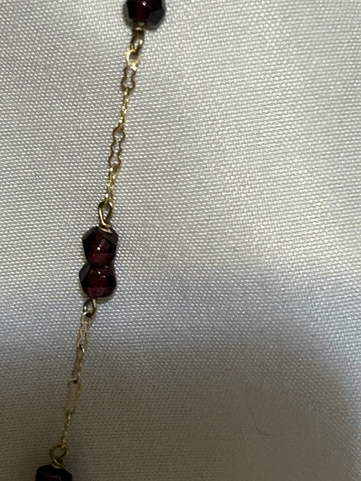 Vintage 10K, Gold Bohemian Garnet Lavalier Y-Necklace Matching Cluster Charm