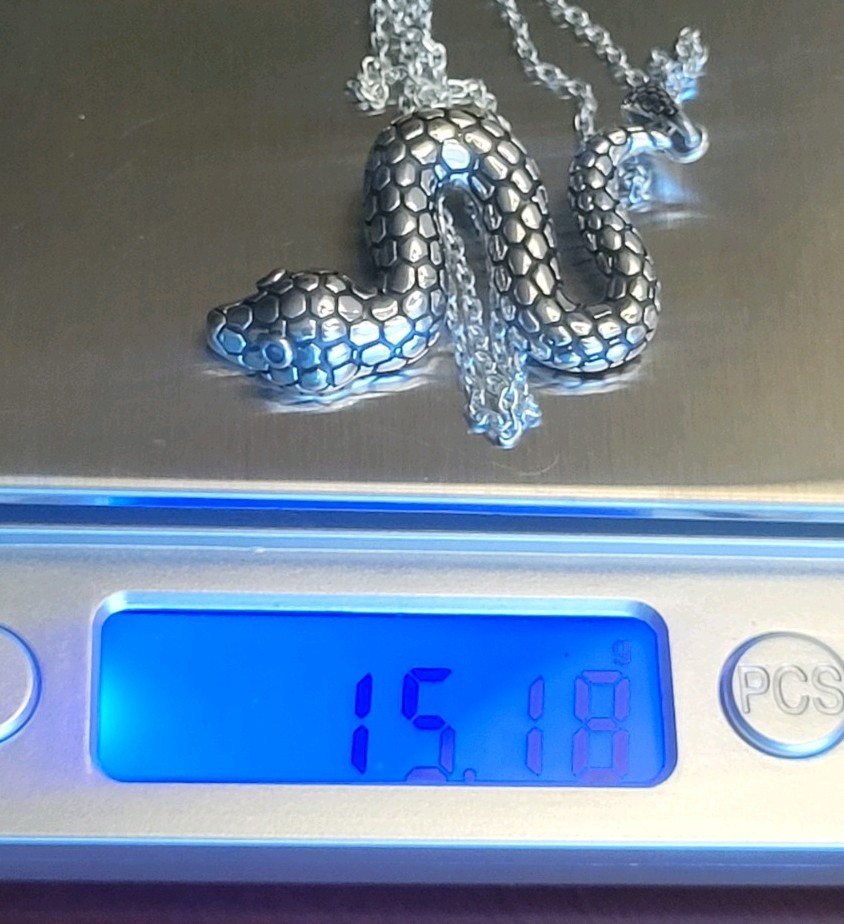 Sensational Sterling Silver Snake Pendantw 18″cabke Chain, NIP