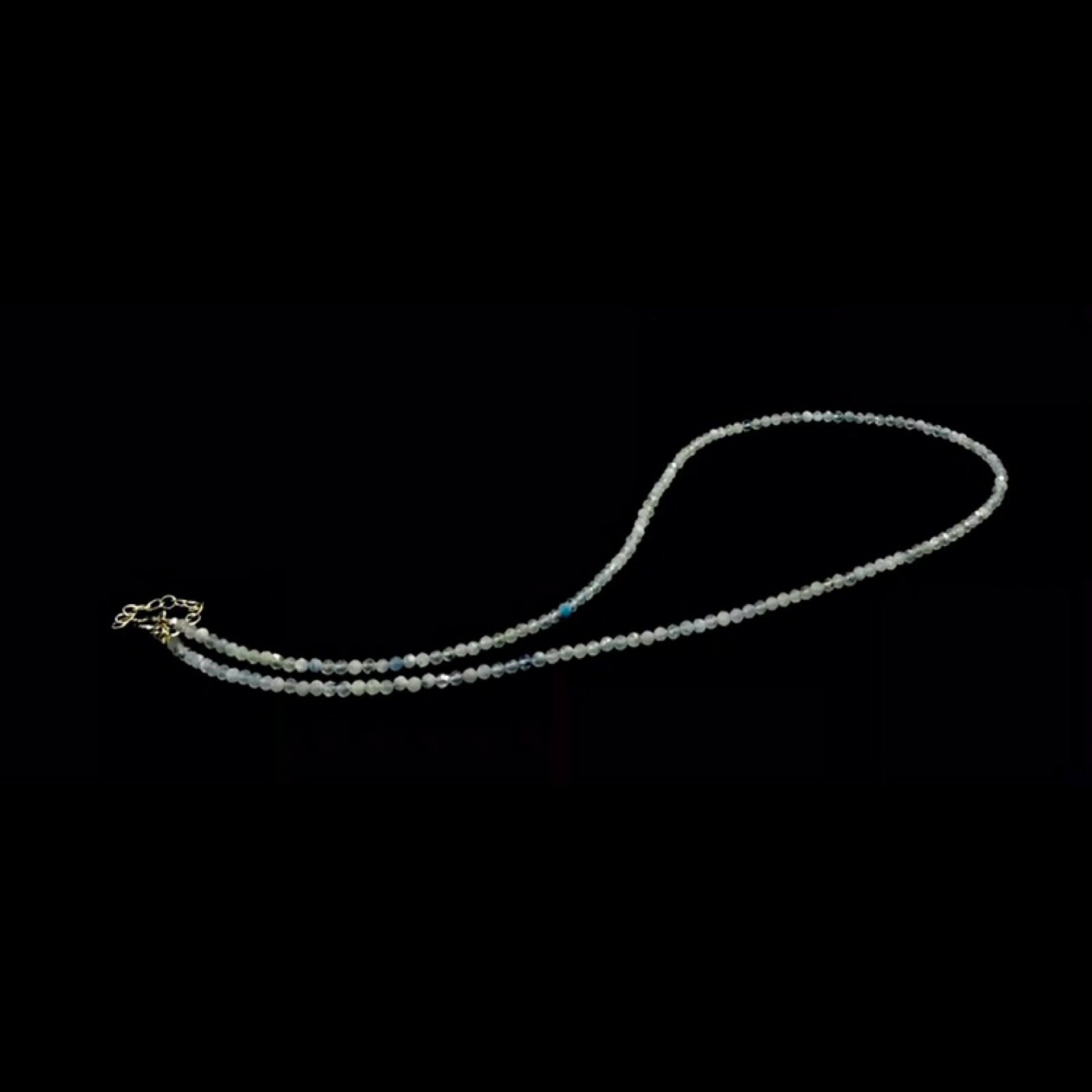 Genuine Aquamarine Beads 925 Silver Necklace Jewelry Women Handmade USA SELLER