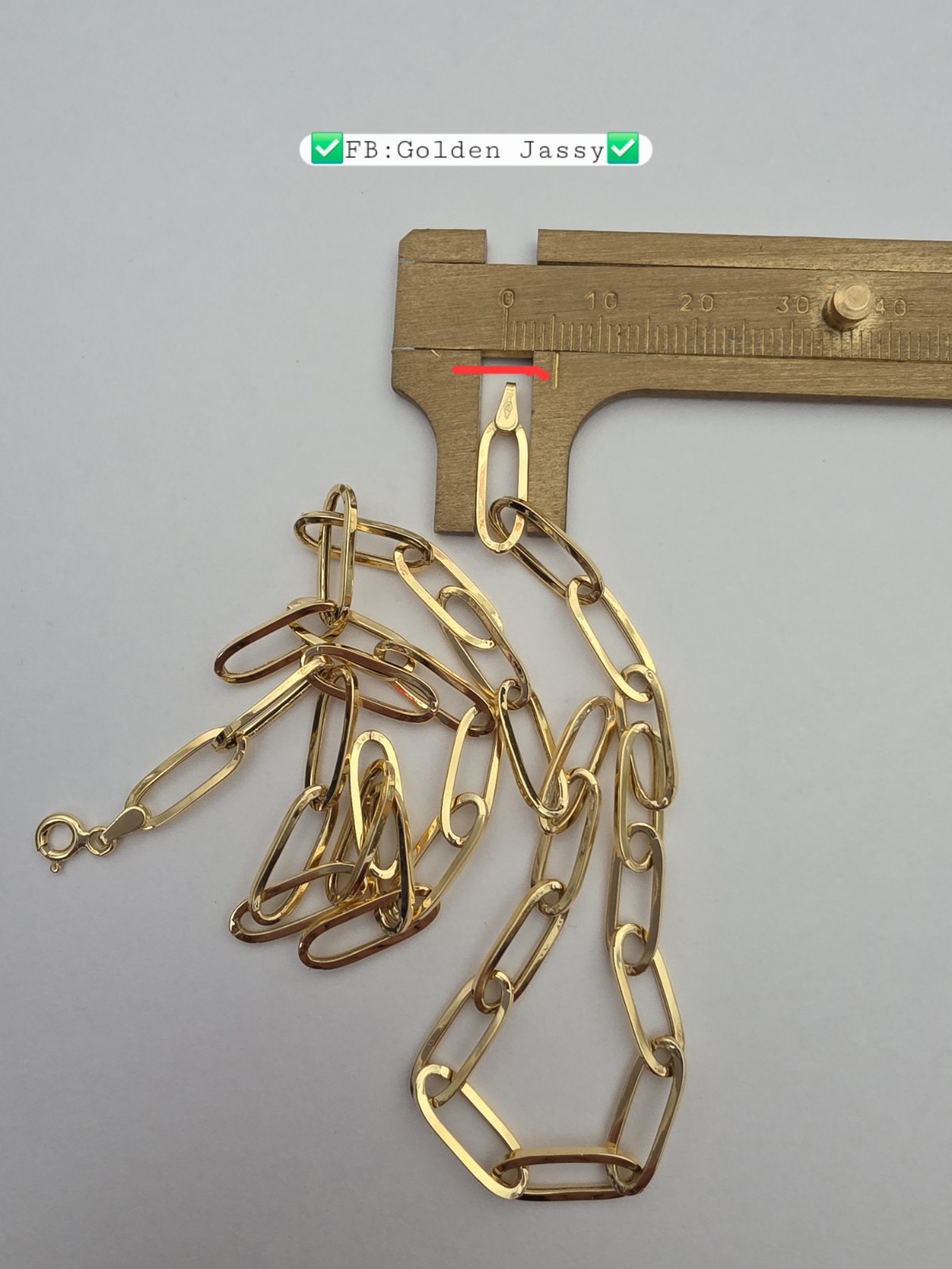 18K Real Gold PaperClip Chain 17.5″