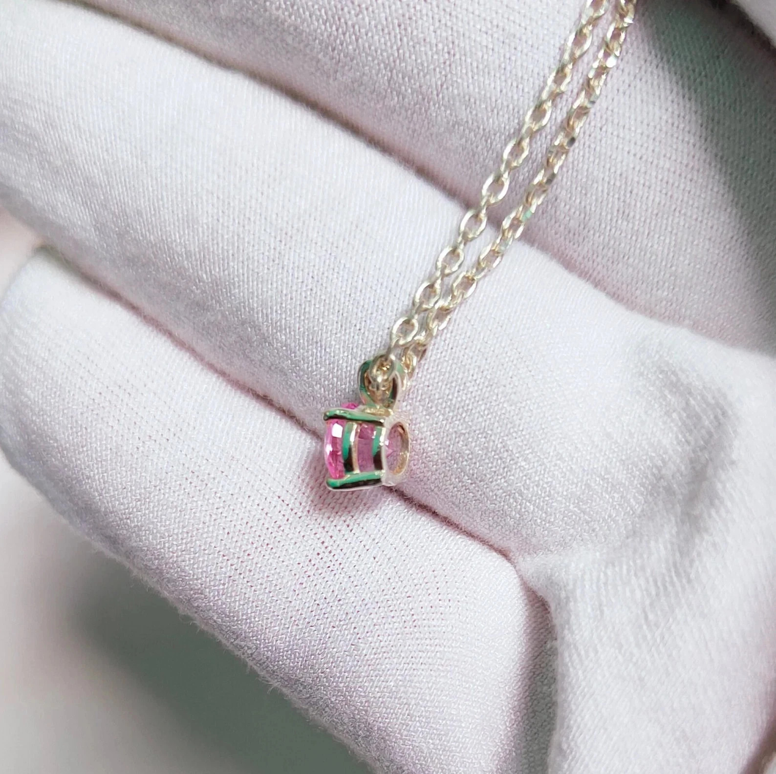 5 Ct Certified LabGrown Pink Diamond Solitaire Round Cut Sterling Sliver Pendant