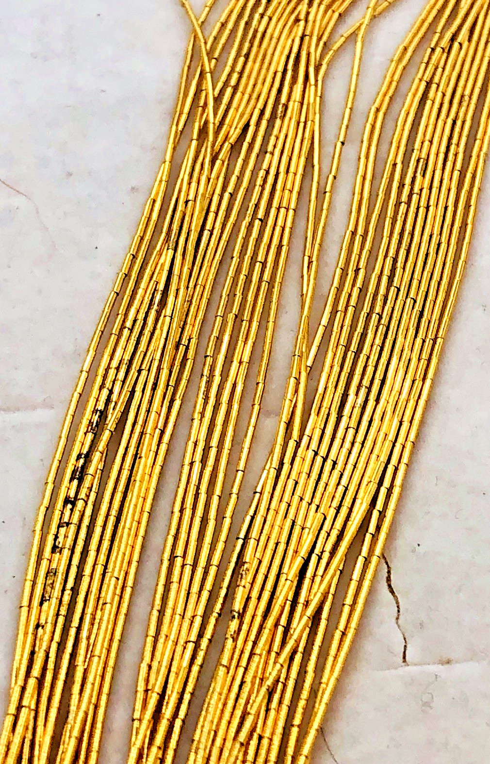 Vtg Gold Plated Sterling Silver Liquid Silver 30 Inch Necklace & 7 Inch Bracelet