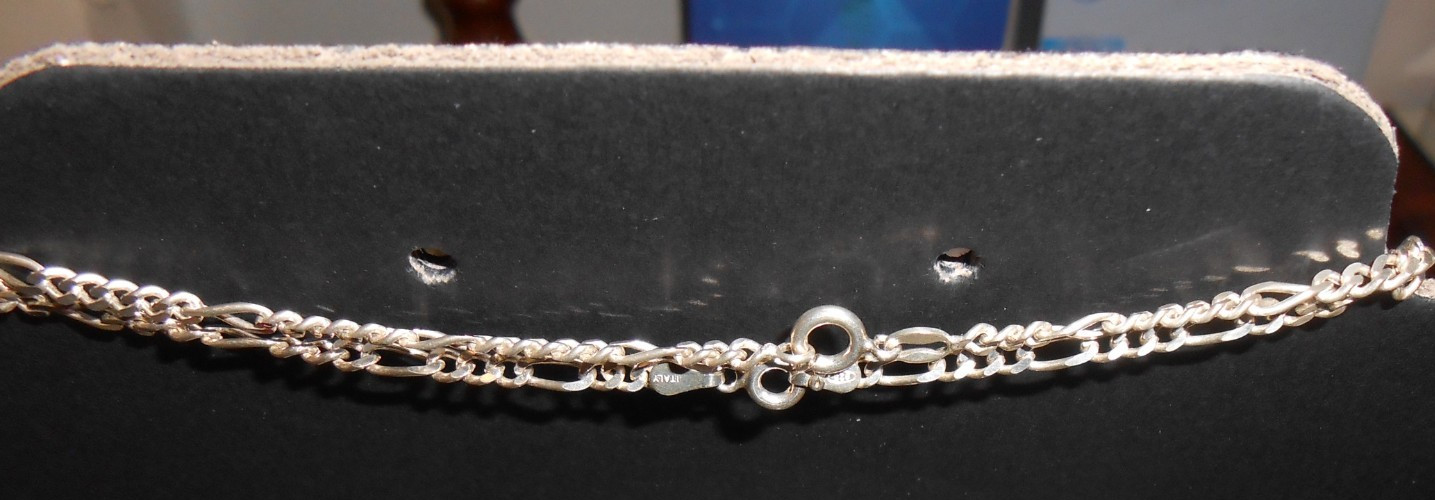 22″ and 23.5″ FIGARO NECKLACE CHAINS MARKED 925 ITALY – 18.57 GRAMS PRE-OWNED