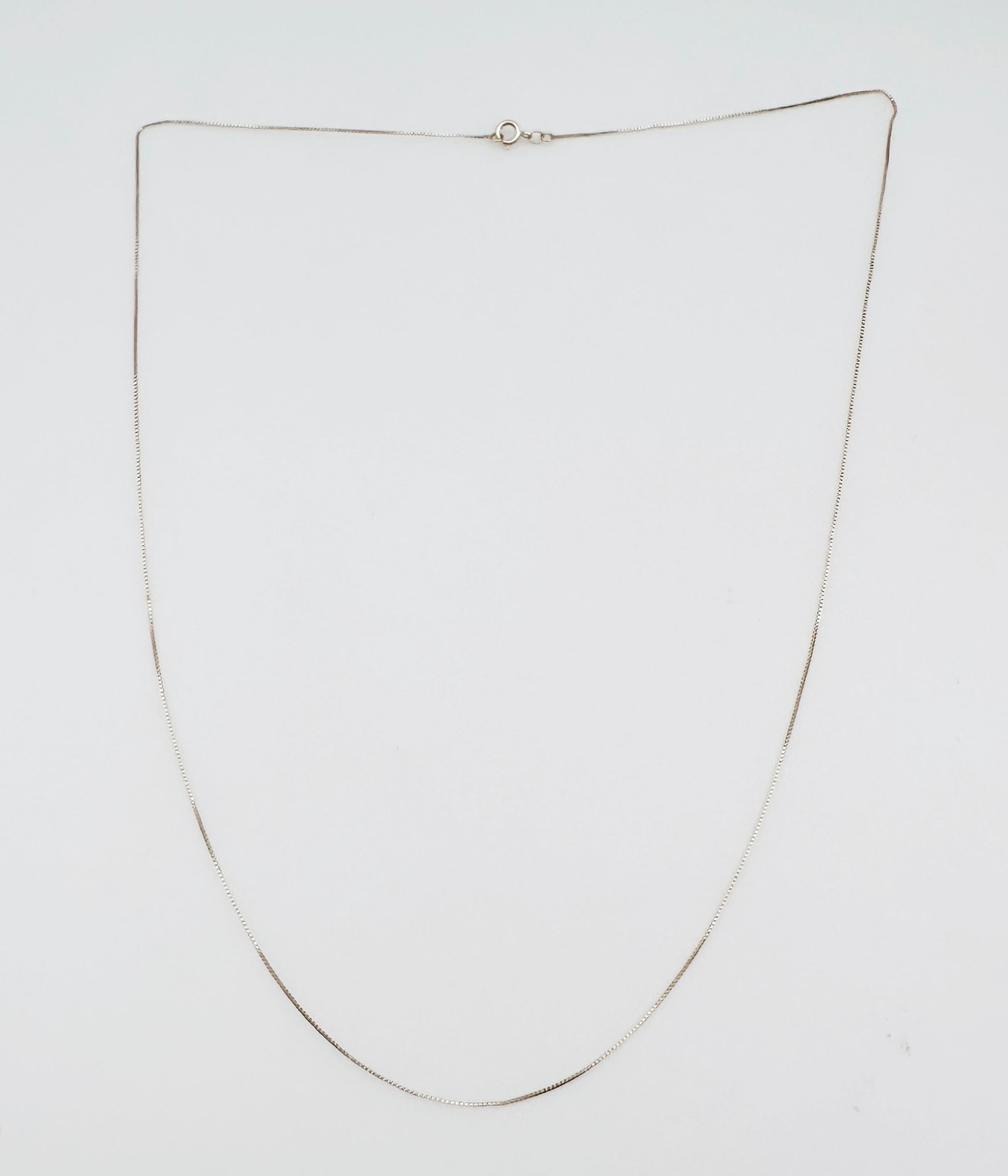 Solid 10K Yellow Gold Thin Liquid Box Link Chain Necklace, .5mm, 19 3/4″