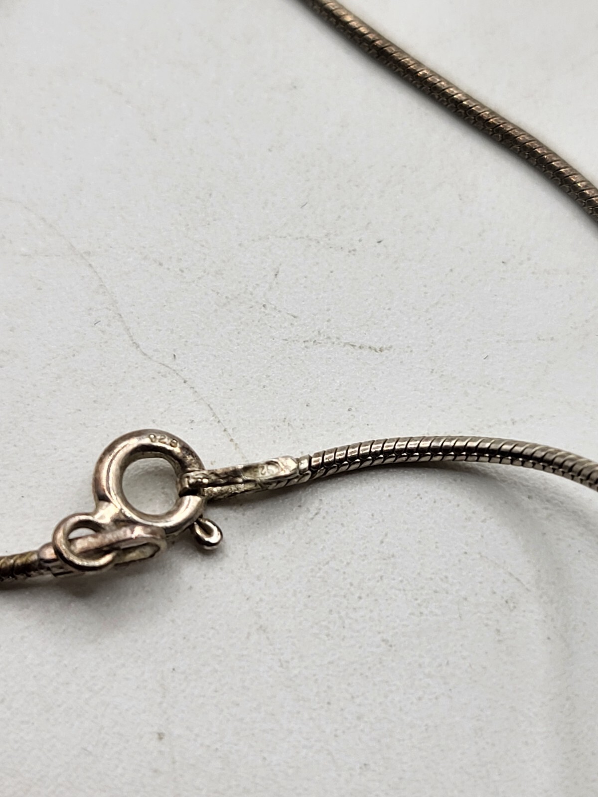 925 Italy Sterling Heart Puffed Crystal Heart Choker Necklace 16″ Reversable
