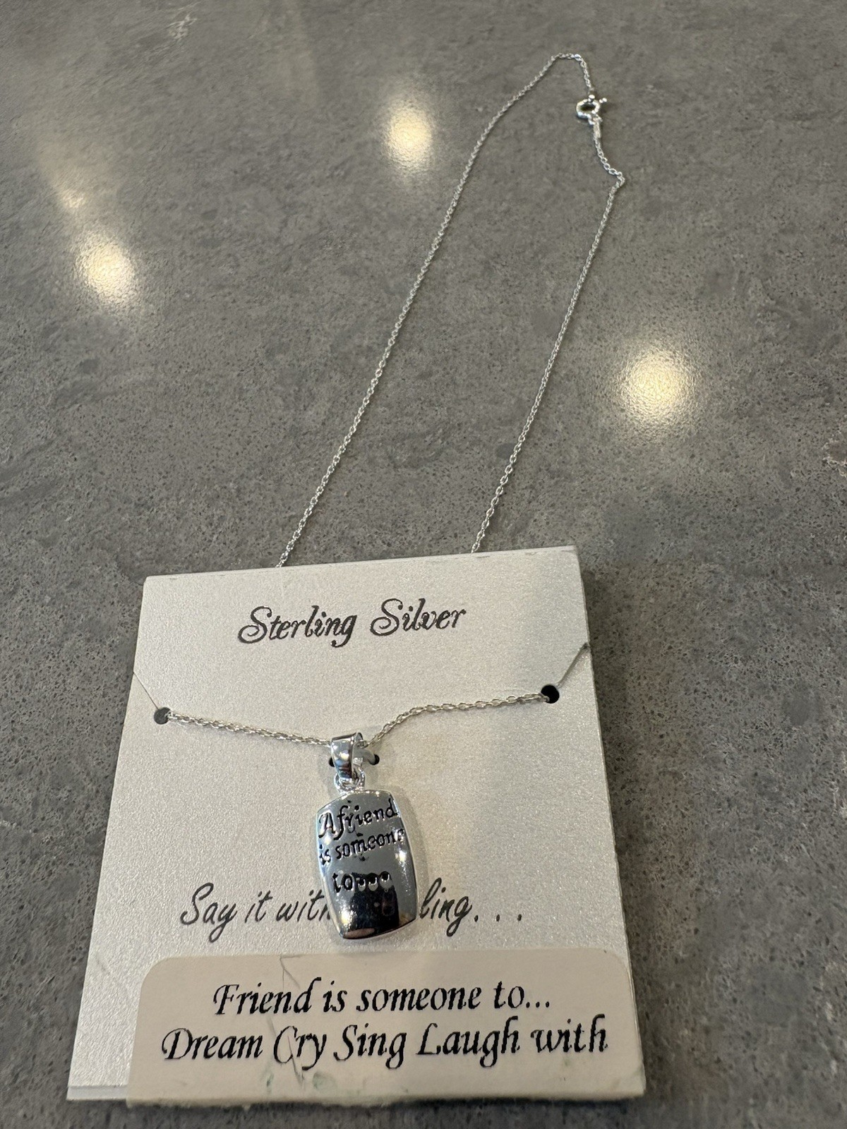 Sterling Silver Friendship Necklace New In Original Packaging Never Worn