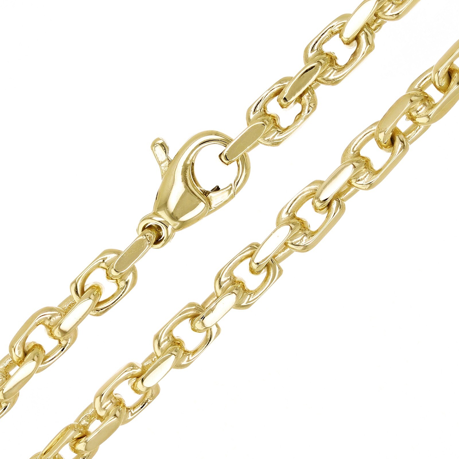 10k Yellow Gold Solid Handmade Link Anchor Chain Necklace 22″ 4.5mm 36.3 grams